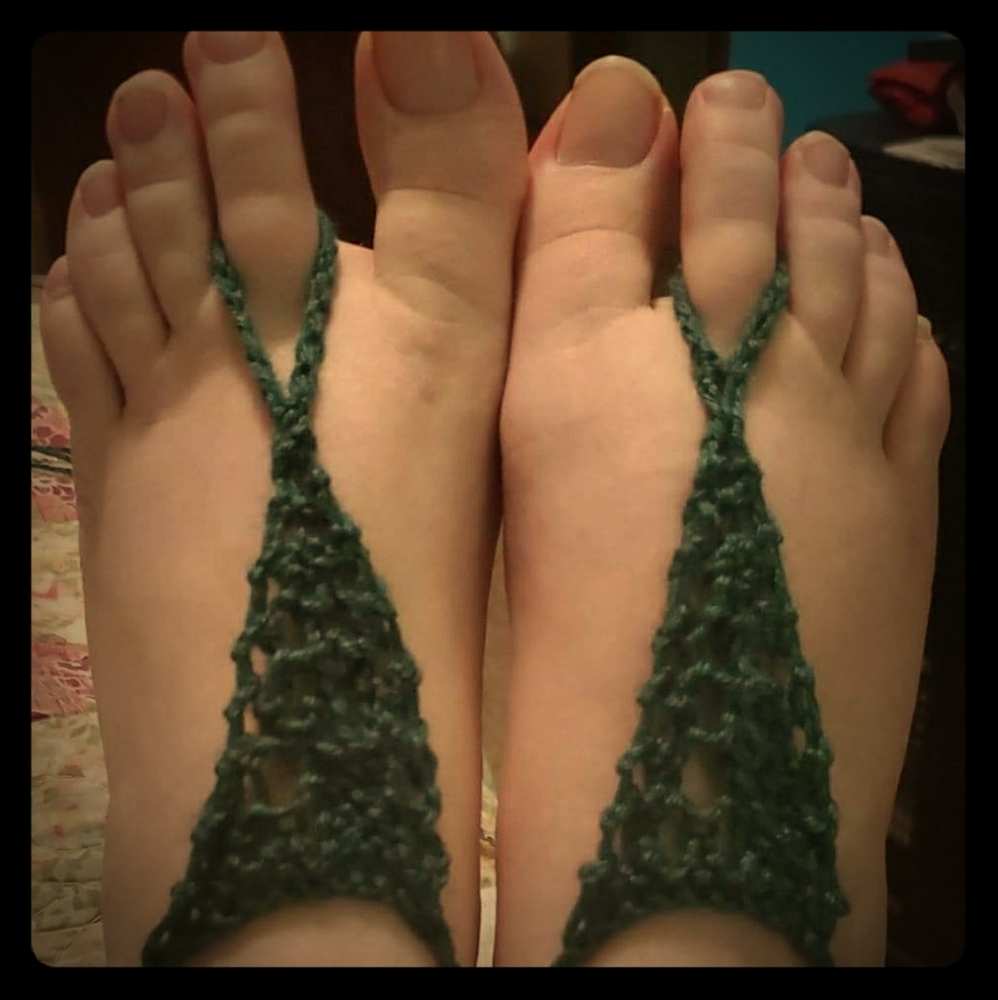 Boho knitt Barefoot sandals - Multiple colors
